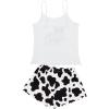 imageAmerican Trends Cute Pajamas for Women Strawberry Print Cami Top and Shorts Pj Set Two Piece Pajama Set Sleepwear Sleep SetCow Print
