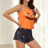 imageAmerican Trends Cute Pajamas for Women Strawberry Print Cami Top and Shorts Pj Set Two Piece Pajama Set Sleepwear Sleep SetGhost Spider Web