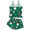 imageAmerican Trends Cute Pajamas for Women Strawberry Print Cami Top and Shorts Pj Set Two Piece Pajama Set Sleepwear Sleep SetGreen Christmas