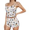 imageAmerican Trends Cute Pajamas for Women Strawberry Print Cami Top and Shorts Pj Set Two Piece Pajama Set Sleepwear Sleep SetHalloween Witch Pumpkin