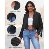 imageAmerican Trends Womens Casual Faux Leather Jacket Fringe Tops Tassel Suede Cropped Coats Motorcycle JacketBrown