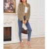 imageAmerican Trends Womens Fleece Cropped Jacket Faux Fur Coats Long Sleeve Shaggy Warm Winter ClothesCoffee