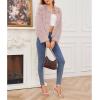 imageAmerican Trends Womens Fleece Cropped Jacket Faux Fur Coats Long Sleeve Shaggy Warm Winter ClothesPink