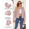 imageAmerican Trends Womens Fleece Cropped Jacket Faux Fur Coats Long Sleeve Shaggy Warm Winter ClothesPurple