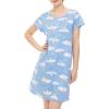 imageAmerican Trends Nightgowns for Women Cotton Night Shirts Short Sleeve Night Gown Dress Casual Pajamas Soft SleepwearBlue Moon