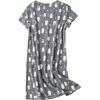 imageAmerican Trends Nightgowns for Women Cotton Night Shirts Short Sleeve Night Gown Dress Casual Pajamas Soft SleepwearGrey Penguin
