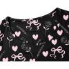 imageAmerican Trends Nightgowns for Women Cotton Night Shirts Short Sleeve Night Gown Dress Casual Pajamas Soft SleepwearHeart Bow Black