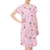 imageAmerican Trends Nightgowns for Women Cotton Night Shirts Short Sleeve Night Gown Dress Casual Pajamas Soft SleepwearPink Cat