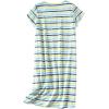 imageAmerican Trends Nightgowns for Women Cotton Night Shirts Short Sleeve Night Gown Dress Casual Pajamas Soft SleepwearStripe Blue Green