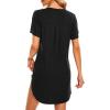imageCotton Nightgowns for Women Casual Night Shirts for Women sleepwear Womens Short Sleeve Shirts01 Black