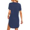 imageCotton Nightgowns for Women Casual Night Shirts for Women sleepwear Womens Short Sleeve Shirts04 Navy Blue