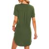 imageCotton Nightgowns for Women Casual Night Shirts for Women sleepwear Womens Short Sleeve ShirtsArmy Green