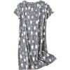 imageAmerican Trends Nightgowns for Women Cotton Night Shirts Short Sleeve Night Gown Dress Casual Pajamas Soft SleepwearGrey Penguin