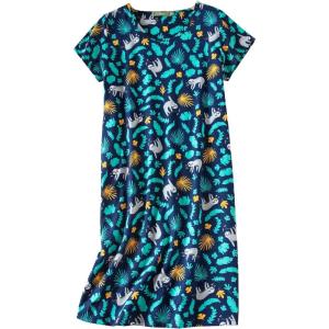 imageAmerican Trends Nightgowns for Women Cotton Night Shirts Short Sleeve Night Gown Dress Casual Pajamas Soft SleepwearBlue Yellow