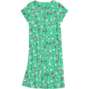 imageAmerican Trends Nightgowns for Women Cotton Night Shirts Short Sleeve Night Gown Dress Casual Pajamas Soft SleepwearFlamingo on Green