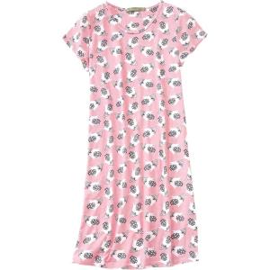 imageAmerican Trends Nightgowns for Women Cotton Night Shirts Short Sleeve Night Gown Dress Casual Pajamas Soft SleepwearPink Penguin