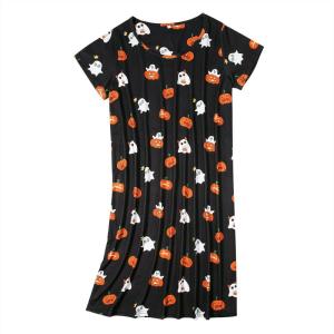 imageAmerican Trends Nightgowns for Women Cotton Night Shirts Short Sleeve Night Gown Dress Casual Pajamas Soft SleepwearPumpkin 01