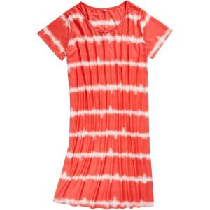 imageAmerican Trends Nightgowns for Women Cotton Night Shirts Short Sleeve Night Gown Dress Casual Pajamas Soft SleepwearRed Tie Dye
