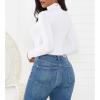imageAmerican Trends Bodysuit for Women Body Suit Long Sleeve Bodysuit Tops Turtleneck Leotards Shapewear00 White