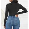 imageAmerican Trends Bodysuit for Women Body Suit Long Sleeve Bodysuit Tops Turtleneck Leotards Shapewear01 Black