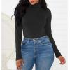 imageAmerican Trends Bodysuit for Women Body Suit Long Sleeve Bodysuit Tops Turtleneck Leotards Shapewear01 Black