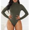 imageAmerican Trends Bodysuit for Women Body Suit Long Sleeve Bodysuit Tops Turtleneck Leotards ShapewearArmy Green