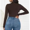 imageAmerican Trends Bodysuit for Women Body Suit Long Sleeve Bodysuit Tops Turtleneck Leotards ShapewearCoffee