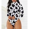 imageAmerican Trends Bodysuit for Women Body Suit Long Sleeve Bodysuit Tops Turtleneck Leotards ShapewearCow Print