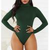 imageAmerican Trends Bodysuit for Women Body Suit Long Sleeve Bodysuit Tops Turtleneck Leotards ShapewearDark Green