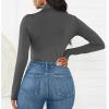 imageAmerican Trends Bodysuit for Women Body Suit Long Sleeve Bodysuit Tops Turtleneck Leotards ShapewearDark Grey