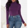 imageAmerican Trends Bodysuit for Women Body Suit Long Sleeve Bodysuit Tops Turtleneck Leotards ShapewearFuchsia