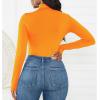 imageAmerican Trends Bodysuit for Women Body Suit Long Sleeve Bodysuit Tops Turtleneck Leotards ShapewearOrange