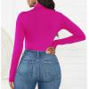 imageAmerican Trends Bodysuit for Women Body Suit Long Sleeve Bodysuit Tops Turtleneck Leotards ShapewearRose Red