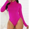 imageAmerican Trends Bodysuit for Women Body Suit Long Sleeve Bodysuit Tops Turtleneck Leotards ShapewearRose Red