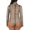 imageAmerican Trends Bodysuit for Women Body Suit Long Sleeve Bodysuit Tops Turtleneck Leotards ShapewearSerpentine