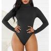 imageAmerican Trends Womens Shapewear Bodysuit Black Long Sleeve Turtleneck Bodysuit for Women Shapewear Bodysuit Jumpsuit02 Black