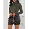 imageAmerican Trends Womens Shapewear Bodysuit Black Long Sleeve Turtleneck Bodysuit for Women Shapewear Bodysuit JumpsuitArmy Green