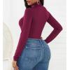 imageAmerican Trends Womens Shapewear Bodysuit Black Long Sleeve Turtleneck Bodysuit for Women Shapewear Bodysuit JumpsuitBurgundy