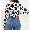 imageAmerican Trends Womens Shapewear Bodysuit Black Long Sleeve Turtleneck Bodysuit for Women Shapewear Bodysuit JumpsuitCow Print