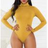 imageAmerican Trends Womens Shapewear Bodysuit Black Long Sleeve Turtleneck Bodysuit for Women Shapewear Bodysuit JumpsuitYellow