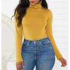 imageAmerican Trends Womens Shapewear Bodysuit Black Long Sleeve Turtleneck Bodysuit for Women Shapewear Bodysuit JumpsuitYellow