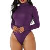 imageAmerican Trends Bodysuit for Women Body Suit Long Sleeve Bodysuit Tops Turtleneck Leotards ShapewearFuchsia
