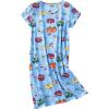 imageAmerican Trends Nightgowns for Women Cotton Night Shirts Short Sleeve Night Gown Dress Casual Pajamas Soft SleepwearBlue Coconut Tree