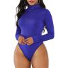 imageAmerican Trends Womens Shapewear Bodysuit Black Long Sleeve Turtleneck Bodysuit for Women Shapewear Bodysuit JumpsuitSapphire