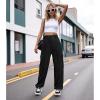 imageAmerican Trends Cargo Pants Women Baggy Pants Y2K Parachute Pants with Multiple Pockets Trendy Lightweight Pants for WomanBlack