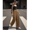 imageAmerican Trends Cargo Pants Women Baggy Pants Y2K Parachute Pants with Multiple Pockets Trendy Lightweight Pants for WomanBrown