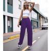 imageAmerican Trends Cargo Pants Women Baggy Pants Y2K Parachute Pants with Multiple Pockets Trendy Lightweight Pants for WomanDark Purple