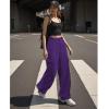 imageAmerican Trends Cargo Pants Women Baggy Pants Y2K Parachute Pants with Multiple Pockets Trendy Lightweight Pants for WomanDark Purple