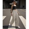 imageAmerican Trends Cargo Pants Women Baggy Pants Y2K Parachute Pants with Multiple Pockets Trendy Lightweight Pants for WomanGrey