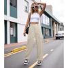 imageAmerican Trends Cargo Pants Women Baggy Pants Y2K Parachute Pants with Multiple Pockets Trendy Lightweight Pants for WomanGrey